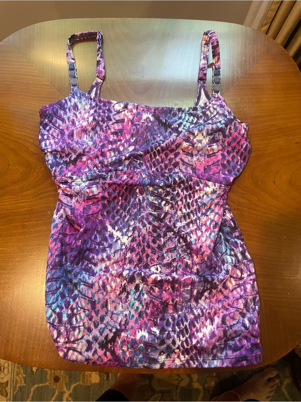 Profile By Gottex Purple Pink Blue Printed Women's Swim Tankini Top